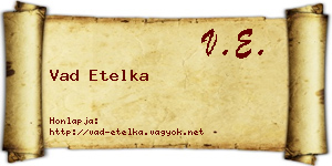 Vad Etelka névjegykártya